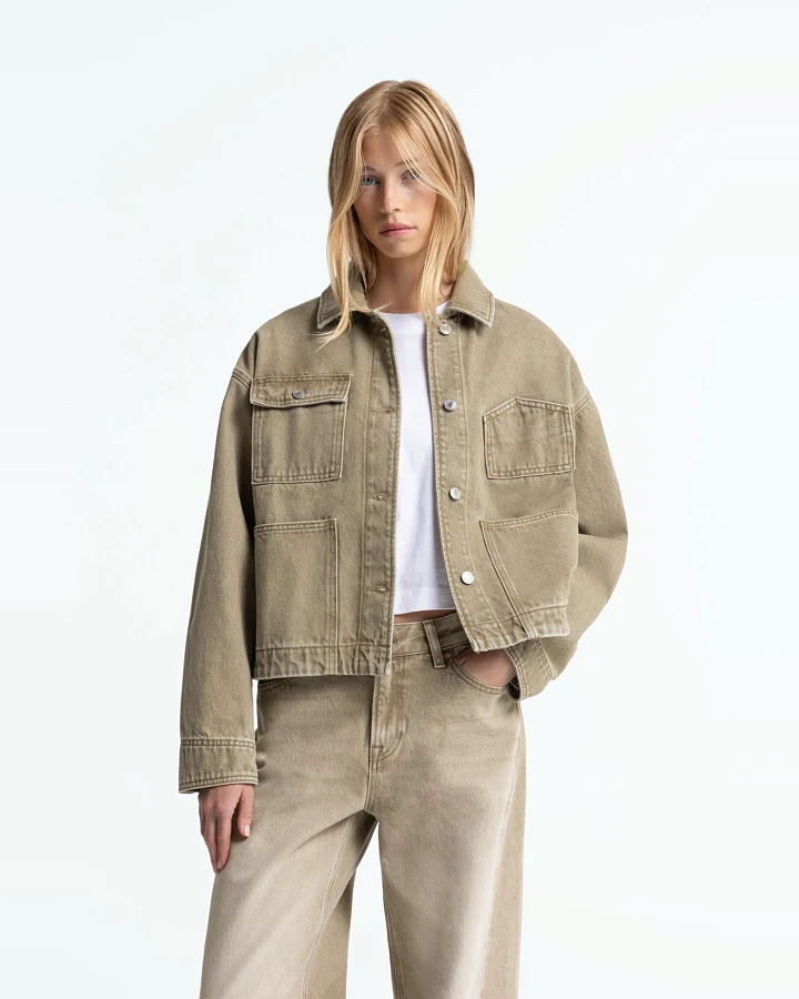 Kings of Indigo Damen vegan Jacke Ingrid Retro Beige Clean