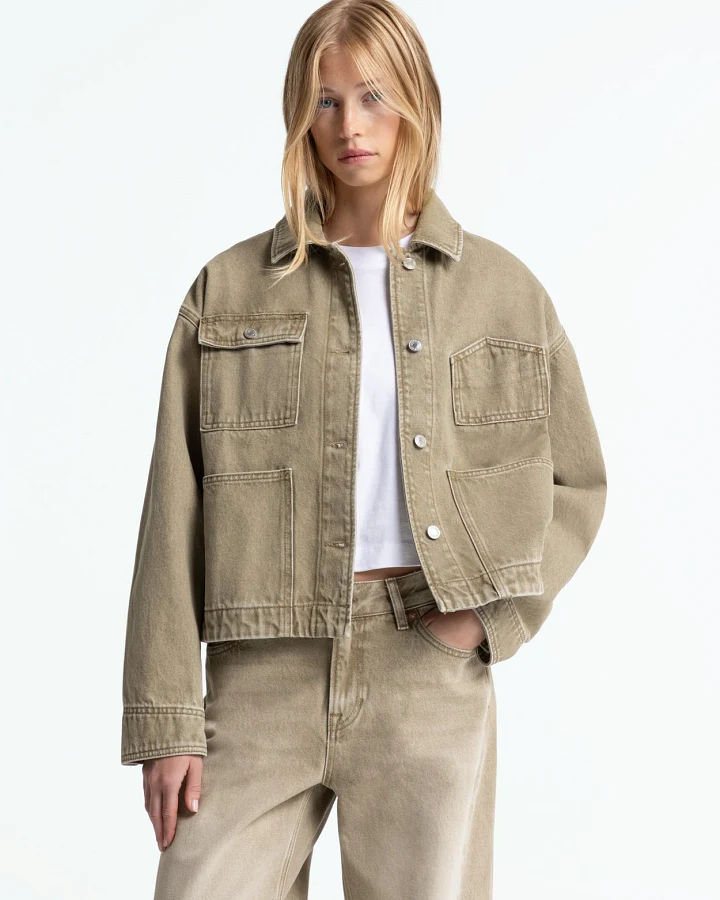 Kings of Indigo Damen vegan Jacke Ingrid Retro Beige Clean