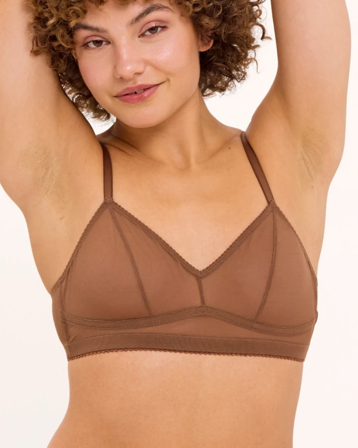 Understatement Damen vegan Bralette Mesh Balconette Mocha