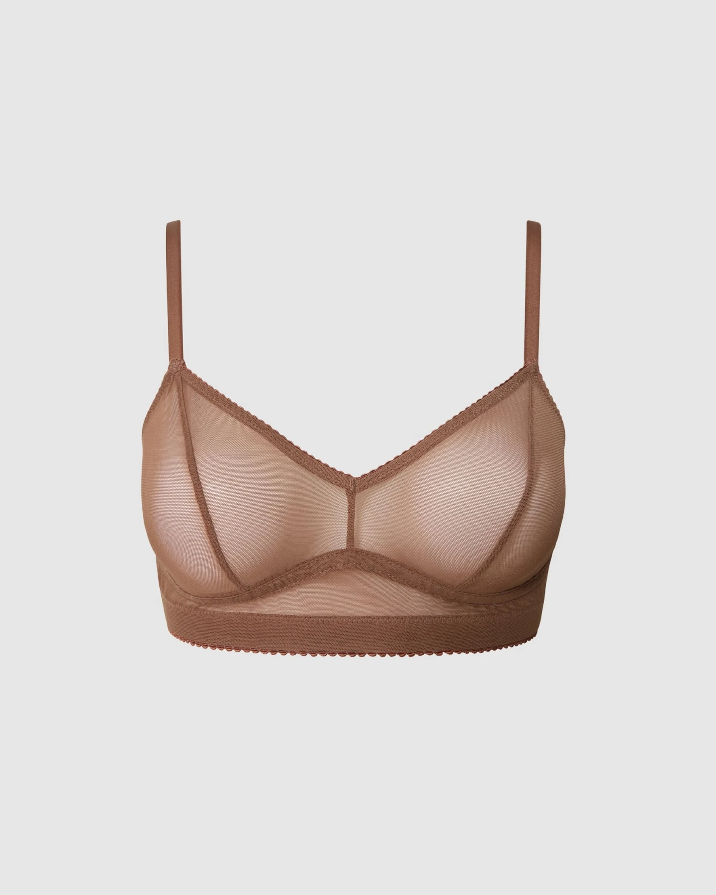 Understatement Damen vegan Bralette Mesh Balconette Mocha – Ansicht 2