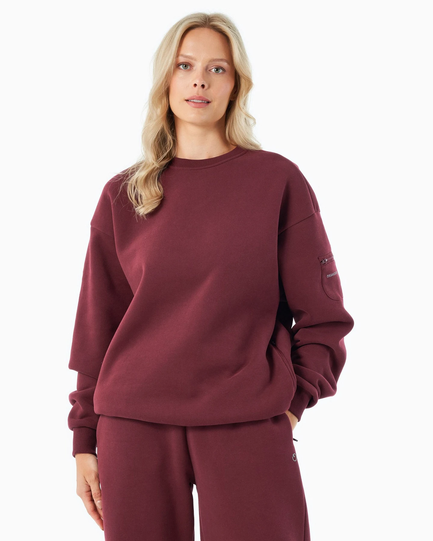 ORGANICATION Herren vegan Sweatshirt Saylorr Bordeaux – Ansicht 2