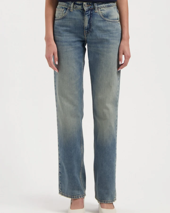 MUD Jeans Damen vegan Jeans Carry Mid Straight Earth Vintage