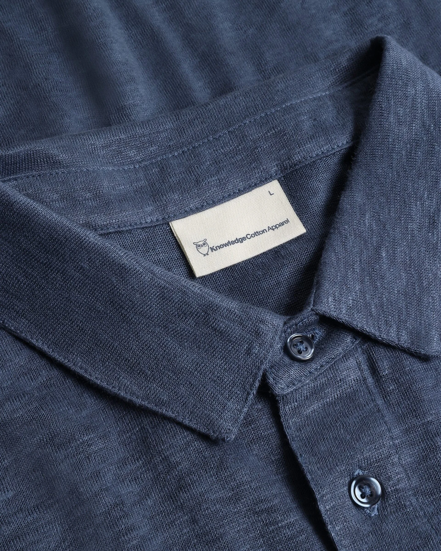 KnowledgeCotton Apparel Herren vegan Polohemd Vintage Indigo – Ansicht 2