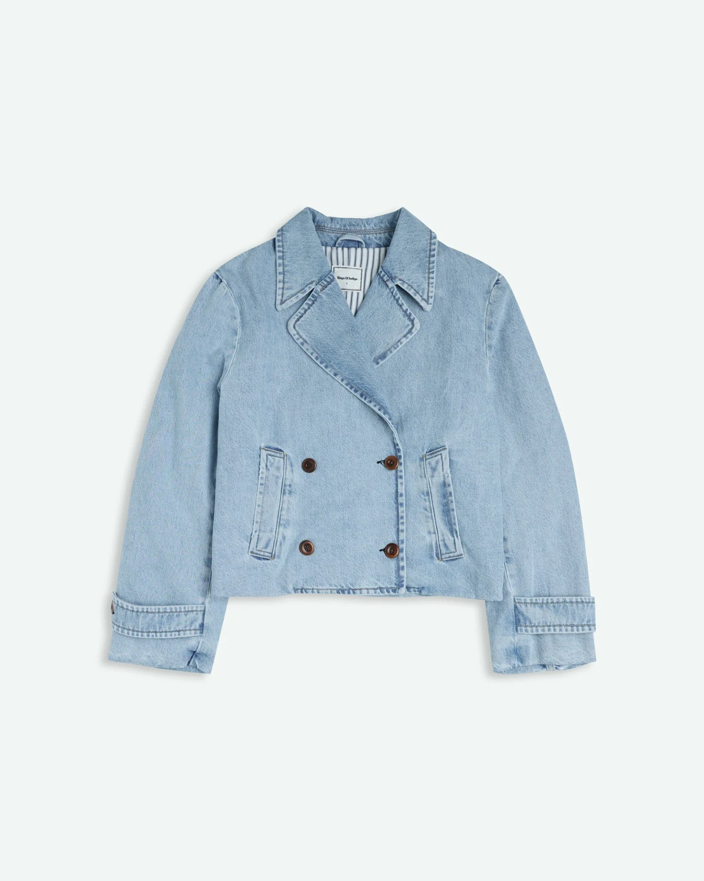 Kings of Indigo Damen vegan Jacke Kyrene Blau Reef Super Light Washed Blau – Ansicht 2