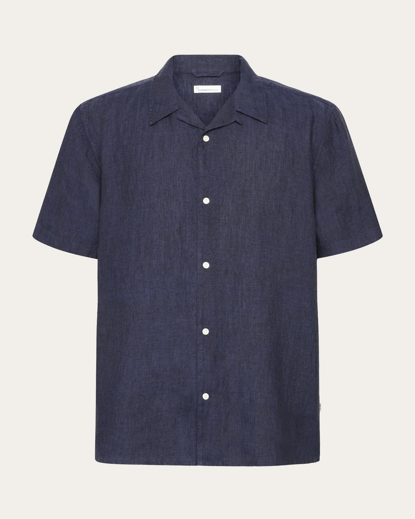 KnowledgeCotton Apparel Herren vegan Hemd Mit Kurzen Ärmeln Box Fit Total Eclipse – Ansicht 2