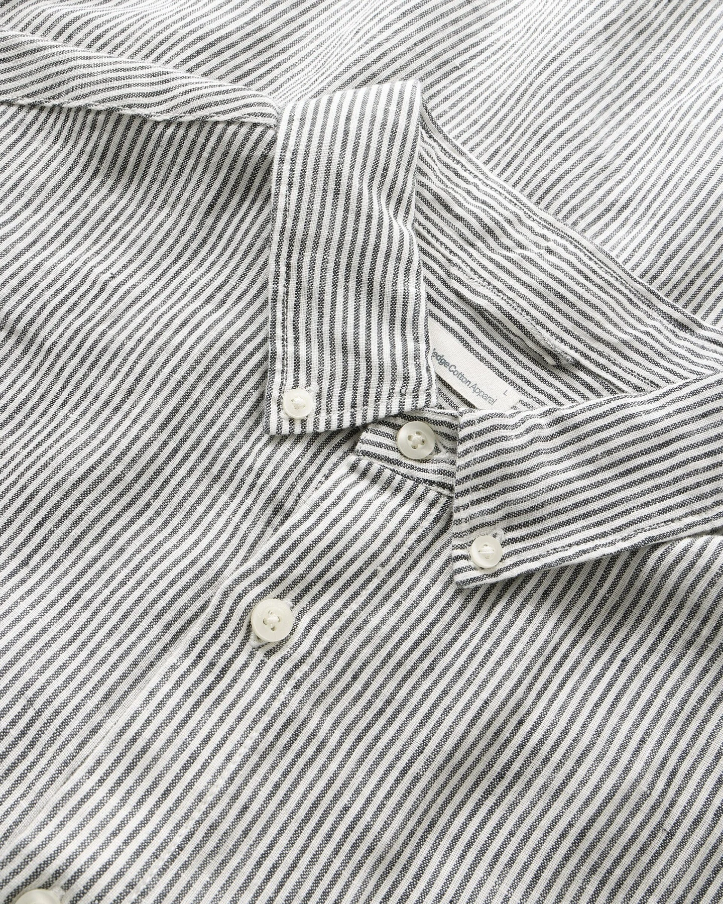 KnowledgeCotton Apparel Herren vegan Shirt Stripe Total Eclipse – Ansicht 2