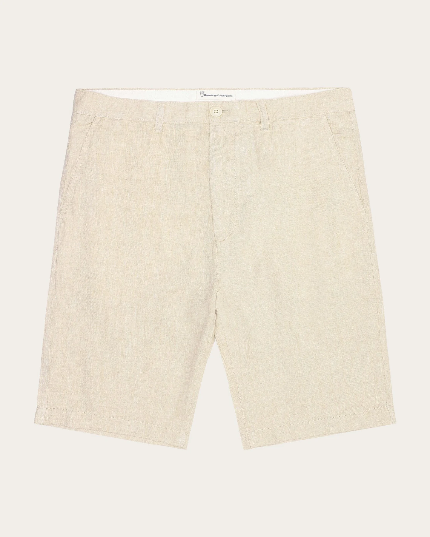 KnowledgeCotton Apparel Herren vegan Shorts Chuck Regular Leinen Helles Federkleid Grau – Ansicht 2