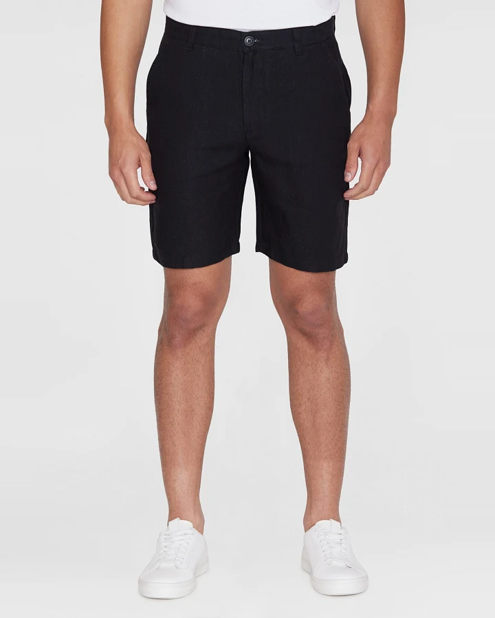 KnowledgeCotton Apparel Herren vegan Shorts Chuck Regular Leinen Total Eclipse