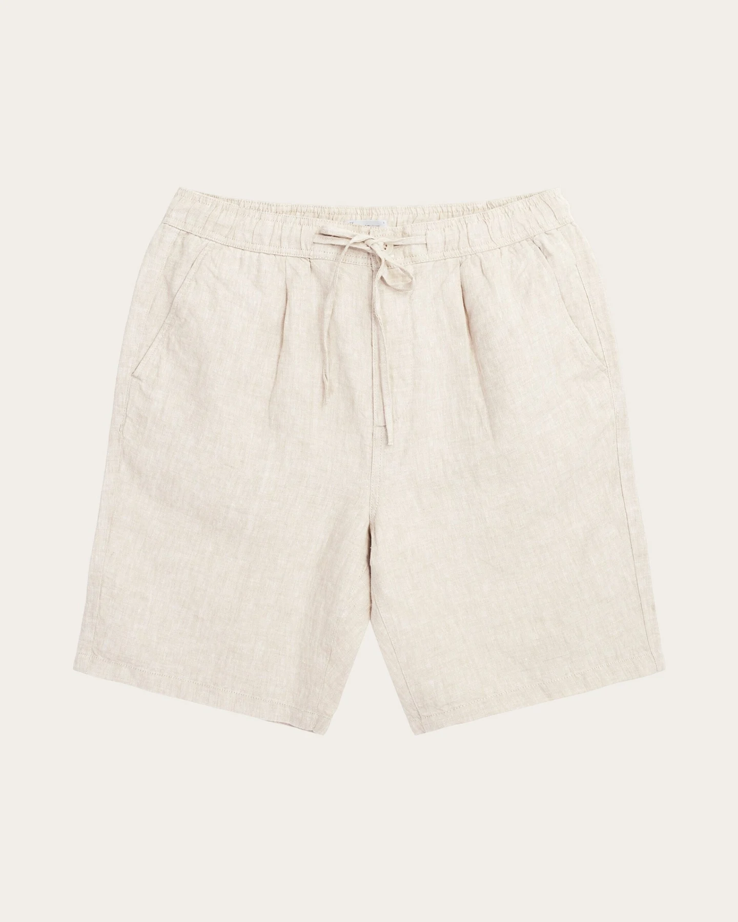 KnowledgeCotton Apparel Herren vegan Shorts Loose Leinen Light Feather Grau – Ansicht 2