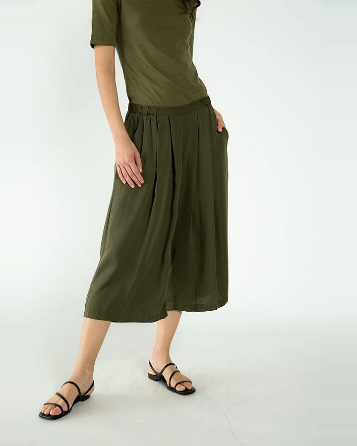Neu Nomads Damen vegan Hose Cropped Palazzo Olive Night