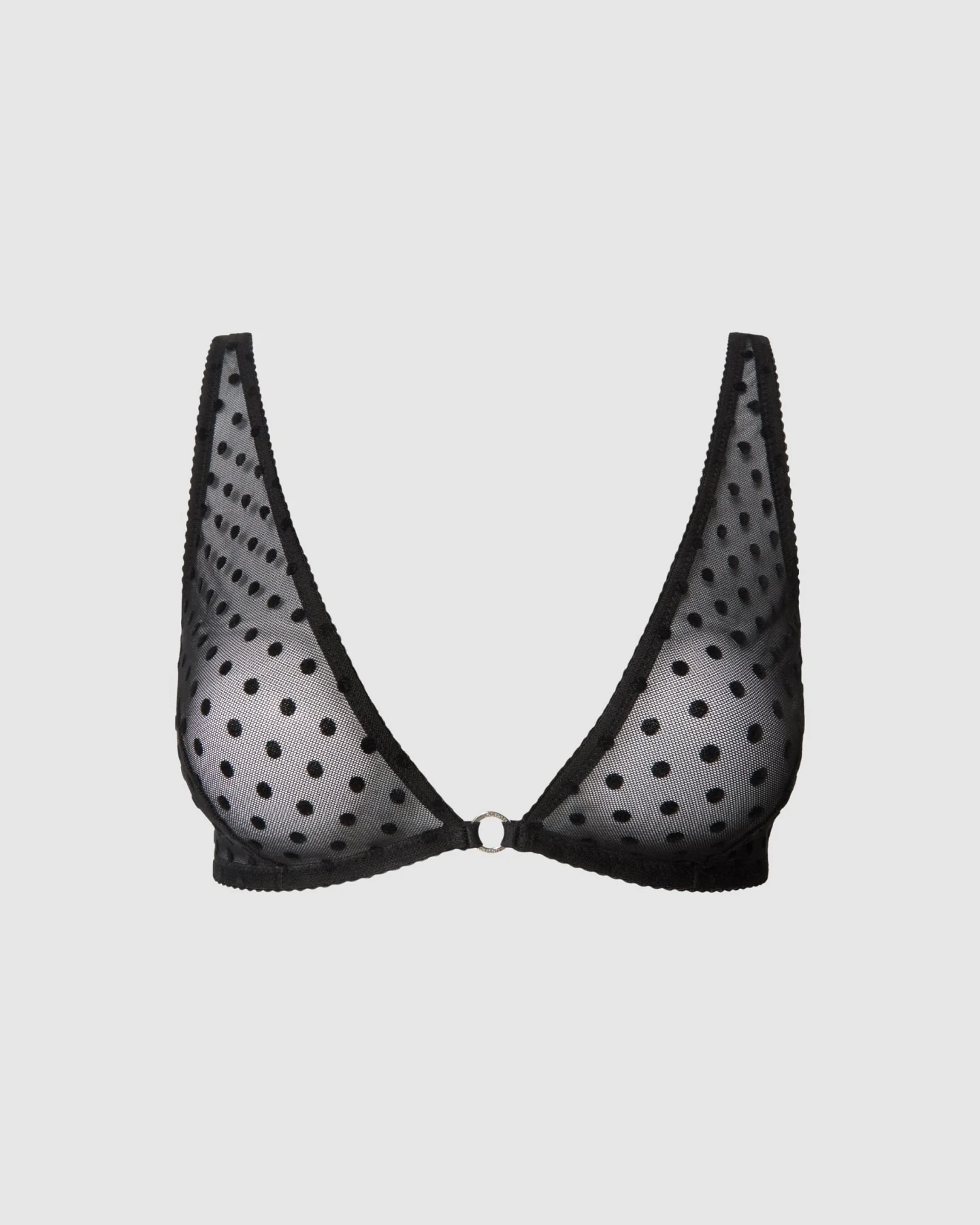Understatement Damen vegan Bralette Mesh Plunge Black Dots – Ansicht 2