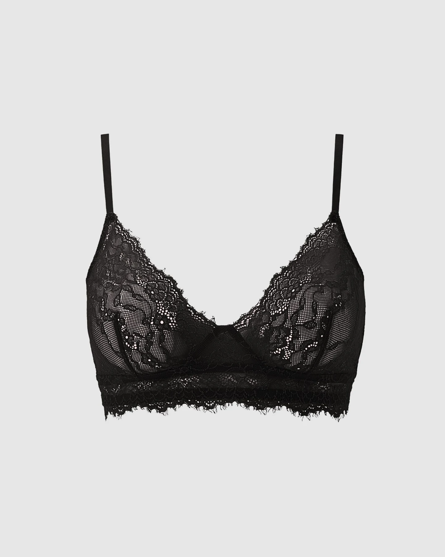 Understatement Damen vegan Bralette Lace Triangle Scoop Schwarz – Ansicht 2