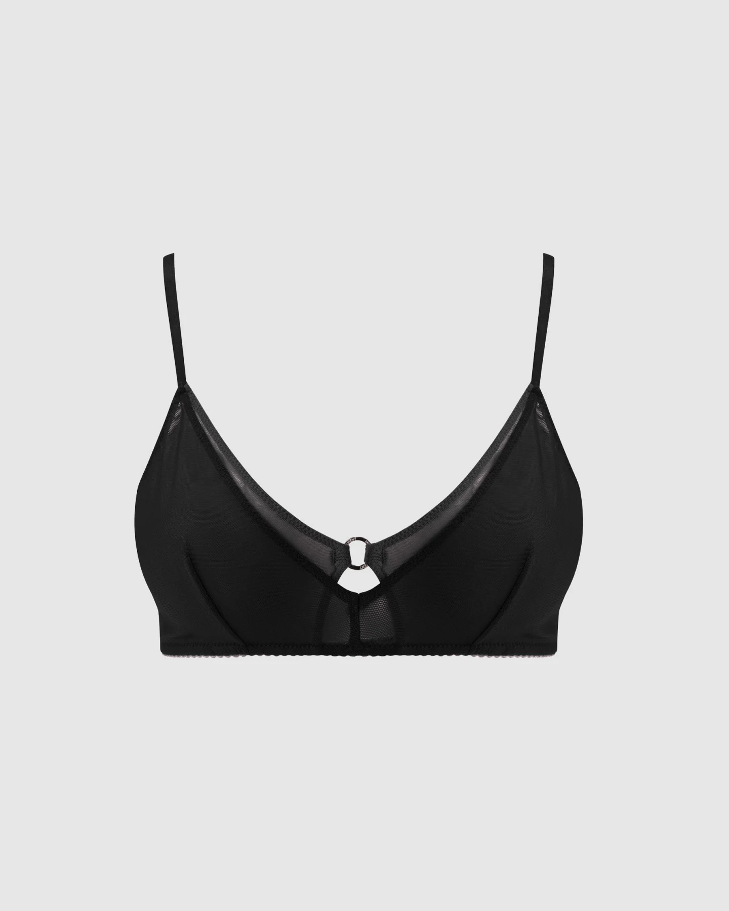 Understatement Damen vegan Bralette Mesh Double Triangle Schwarz – Ansicht 2