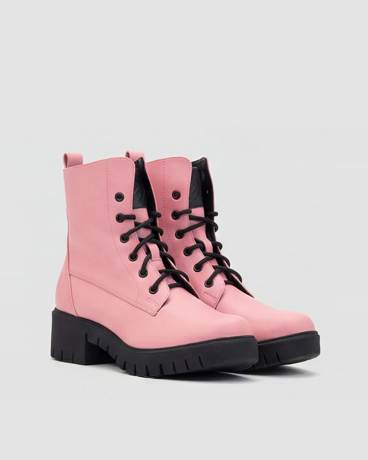 BOHEMA Damen vegan Stiefel Worker No. 3 Rosa