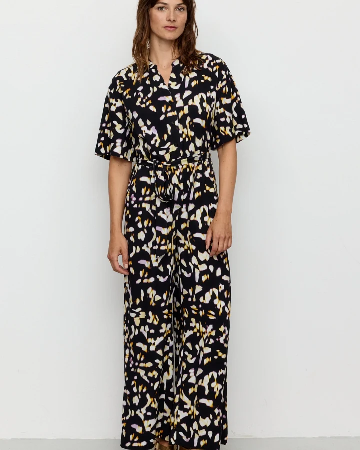 Recolution Damen vegan Jumpsuit Cassia Blurry Schwarz