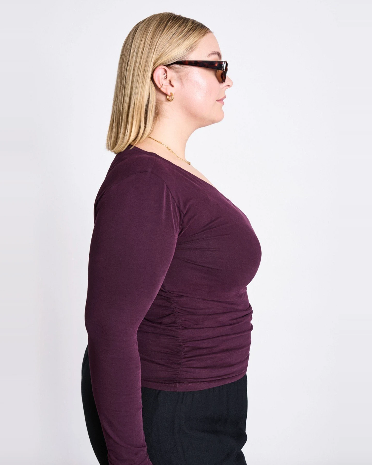 Longsleeve Asymmetrical Casma Rot – Ansicht 3