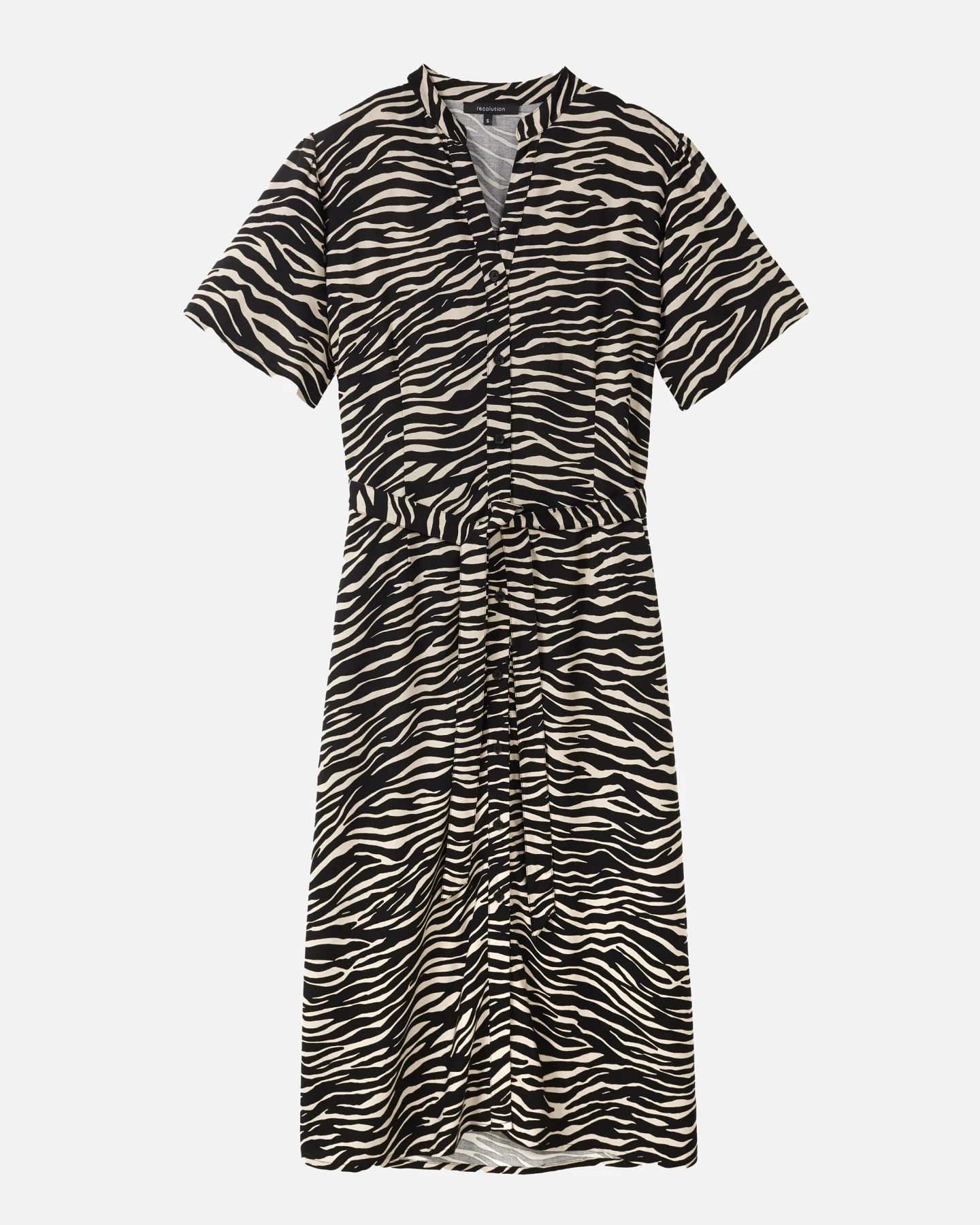 Recolution Damen vegan Kleid Silene Zebra Schwarz – Ansicht 2