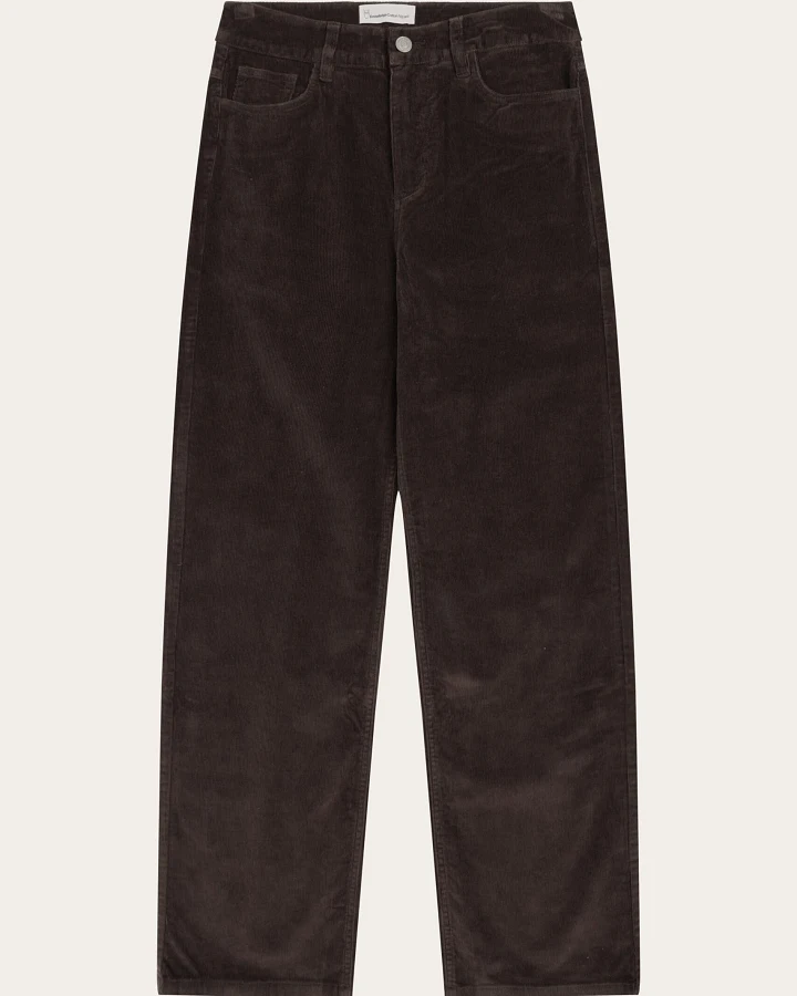 KnowledgeCotton Apparel Damen vegan Hose Damen Gale Corduroy Chocolate Torte