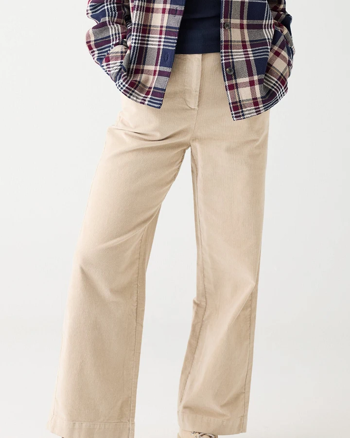 KnowledgeCotton Apparel Damen vegan Hose Gale Corduroy Light Feather Gray
