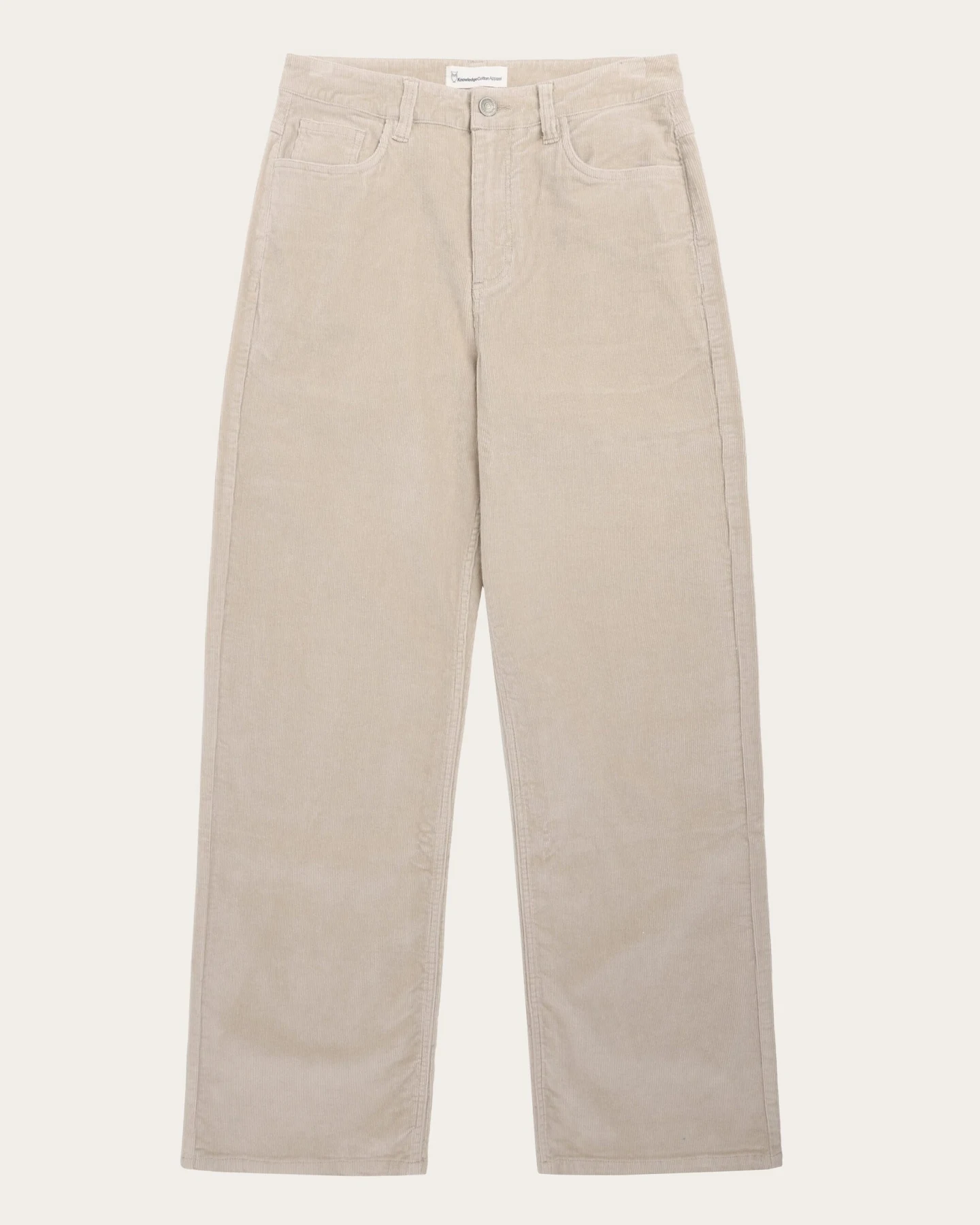 KnowledgeCotton Apparel Damen vegan Hose Gale Corduroy Light Feather Gray – Ansicht 2