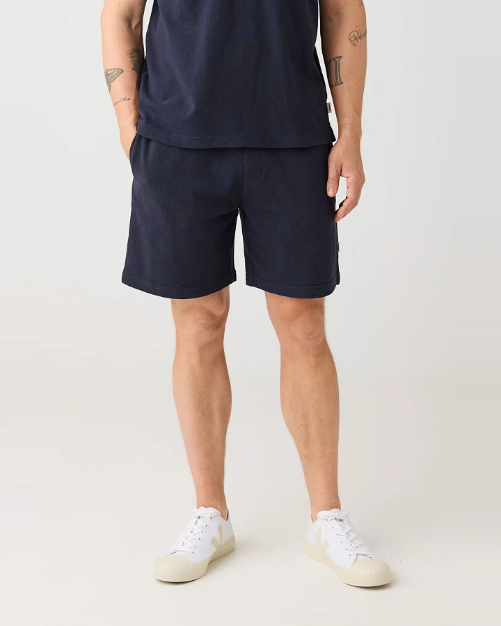 KnowledgeCotton Apparel Herren vegan Shorts Fig Loose Bouclé Night Sky Navy