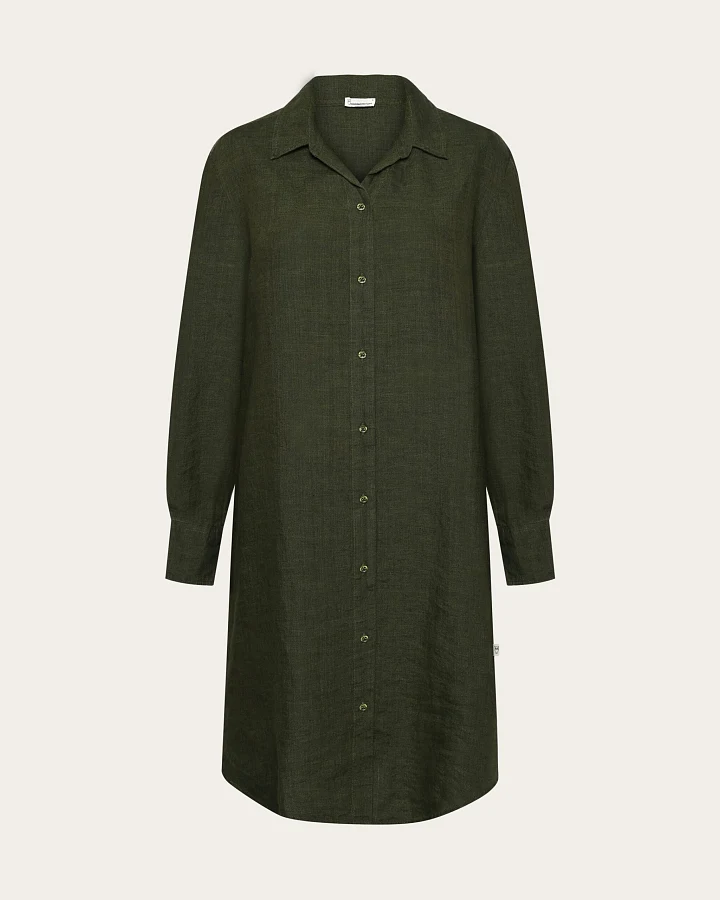 KnowledgeCotton Apparel Damen vegan Kleid Klassisch Gebrannte Olive