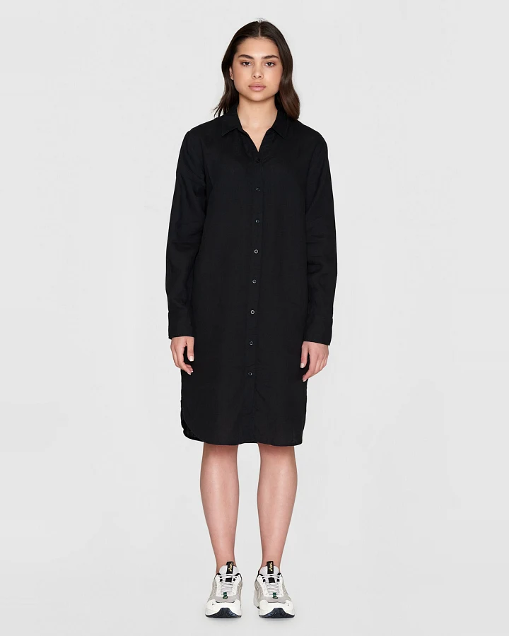 KnowledgeCotton Apparel Damen vegan Kleid Classic Black Jet