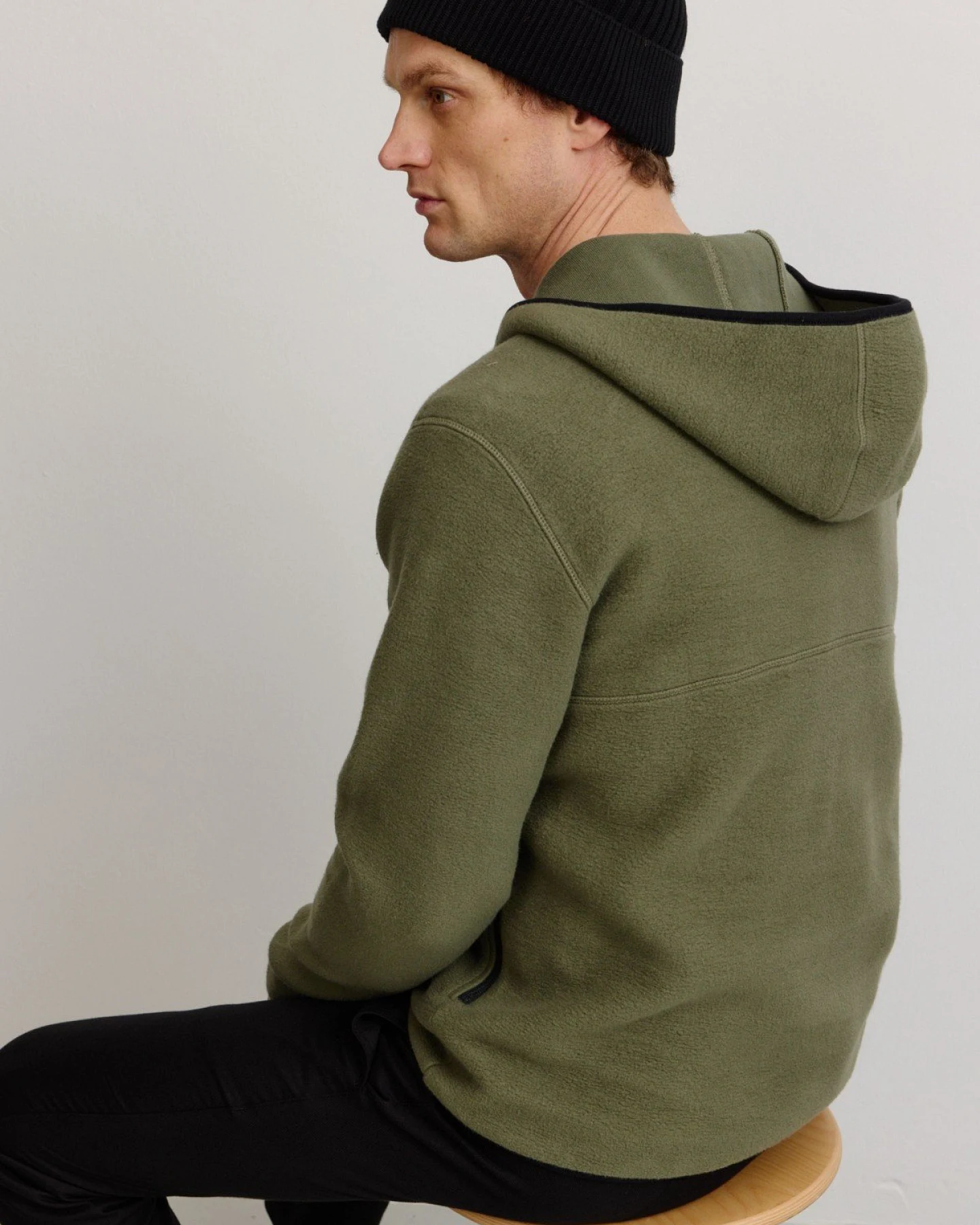 Hoodie Fleece Caimito Grün – Ansicht 3