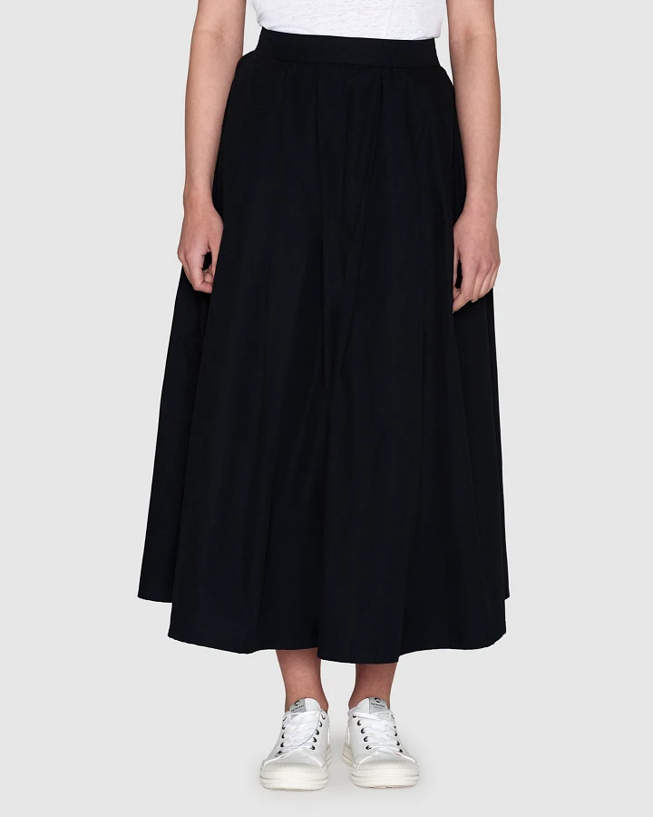 KnowledgeCotton Apparel Damen vegan Faltenrock Black Jet