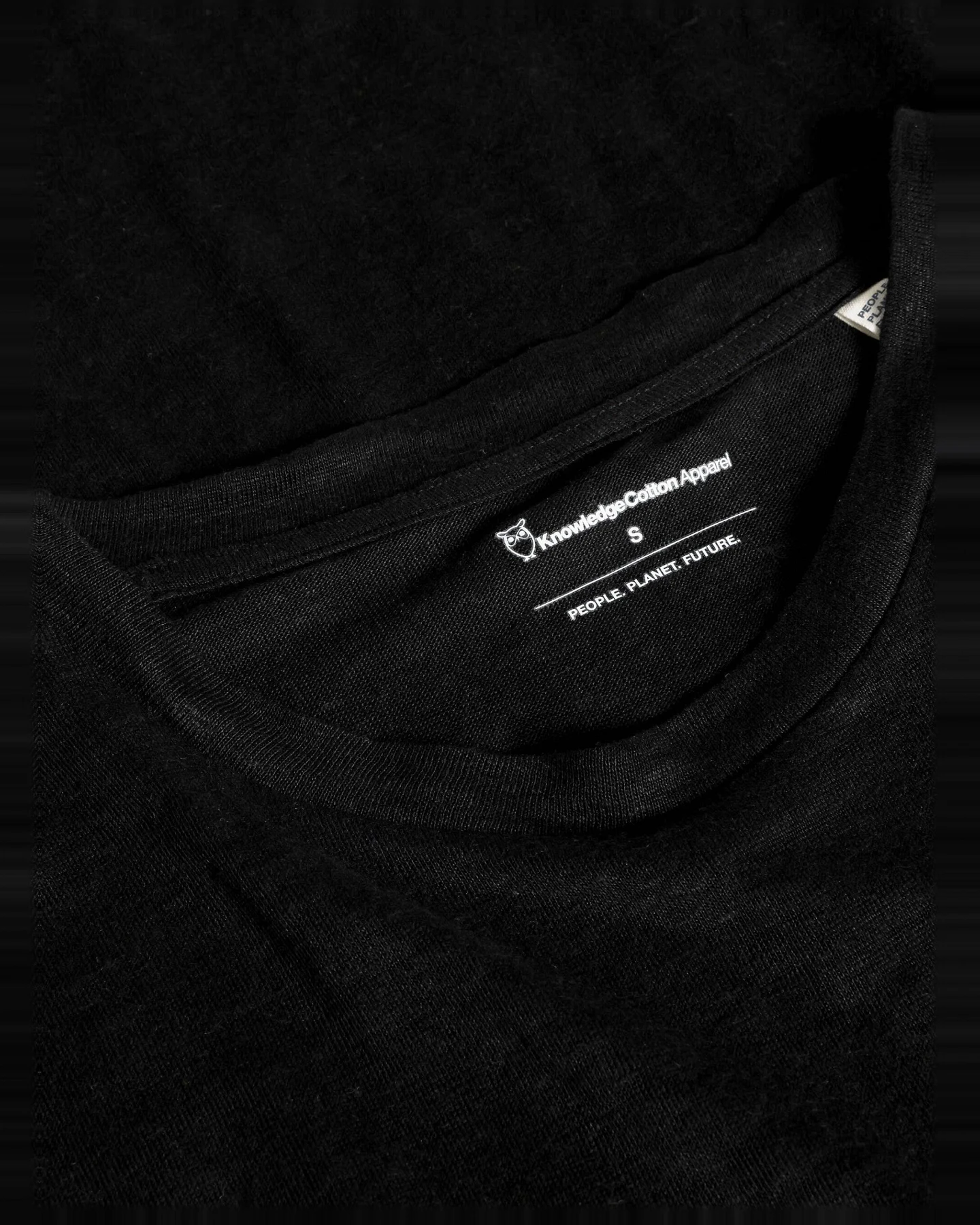 KnowledgeCotton Apparel Damen vegan T-Shirt Kleid Leinen Schwarz Jet – Ansicht 2