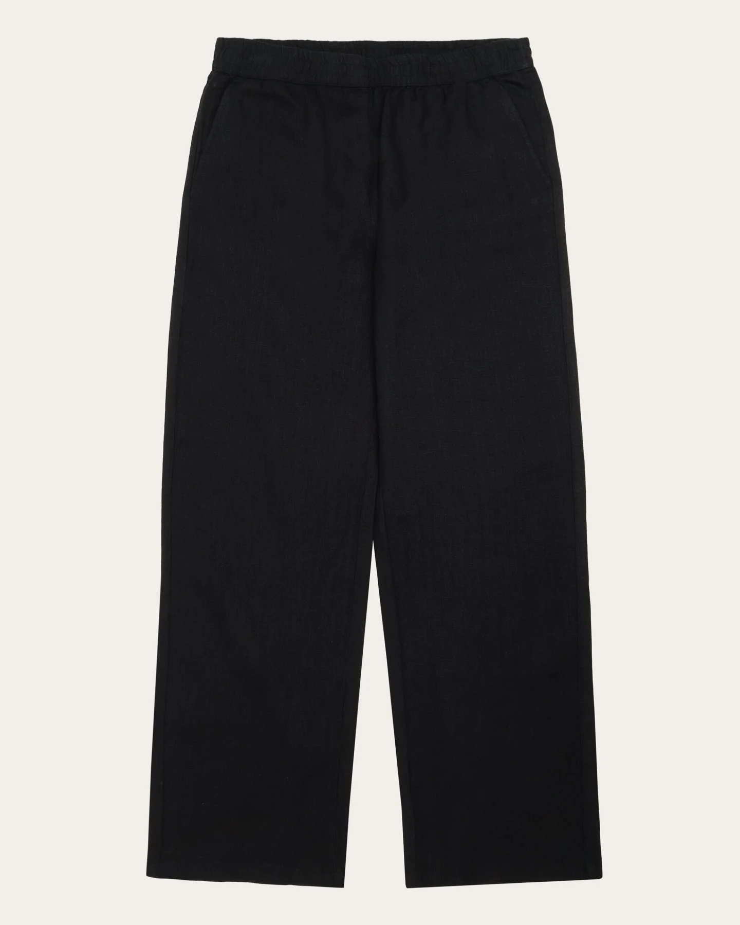 KnowledgeCotton Apparel Damen vegan Hose Posey Weit Leinen Schwarz Jet – Ansicht 2