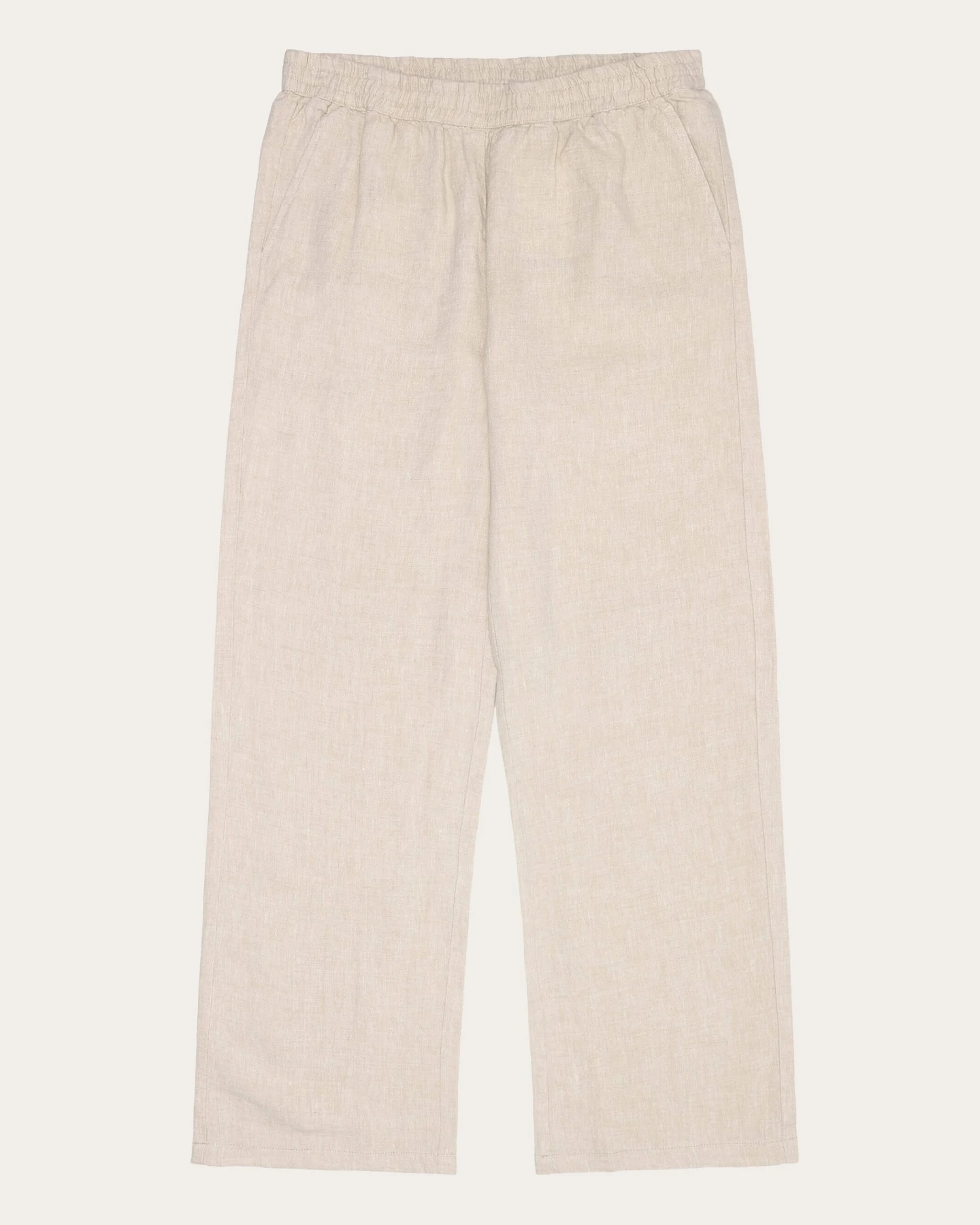 KnowledgeCotton Apparel Damen vegan Hose Posey Wide Leinen Light Feather Gray – Ansicht 2