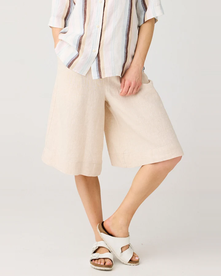 KnowledgeCotton Apparel Damen vegan Culotte Shorts Eve Wide Light Feather Gray