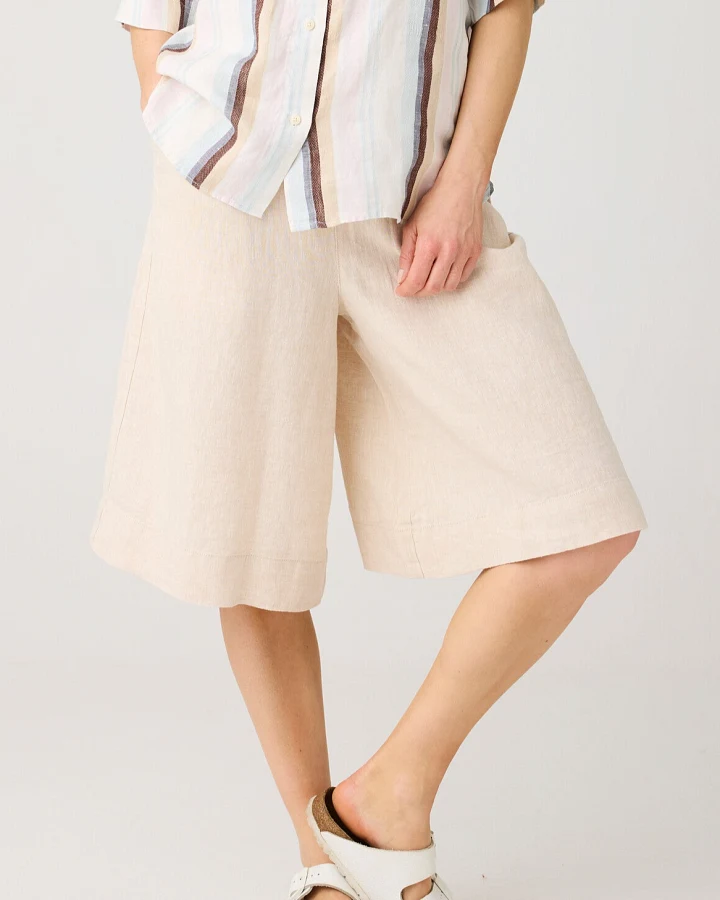 KnowledgeCotton Apparel Damen vegan Culotte Shorts Eve Wide Light Feather Gray