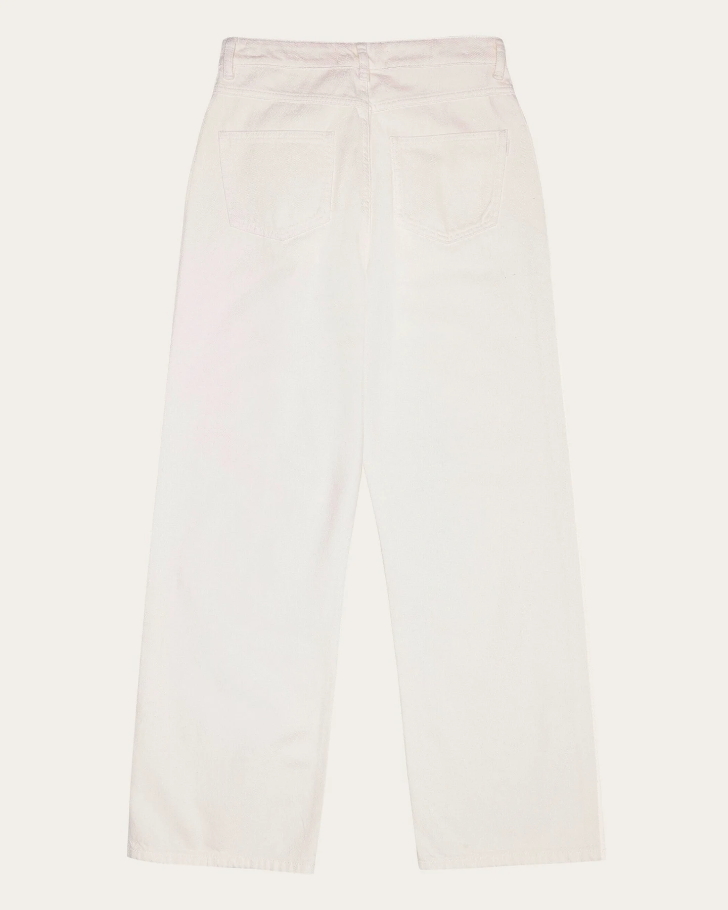 KnowledgeCotton Apparel Damen vegan Hose Damen Gale Regular Twill Egret Weiß – Ansicht 2