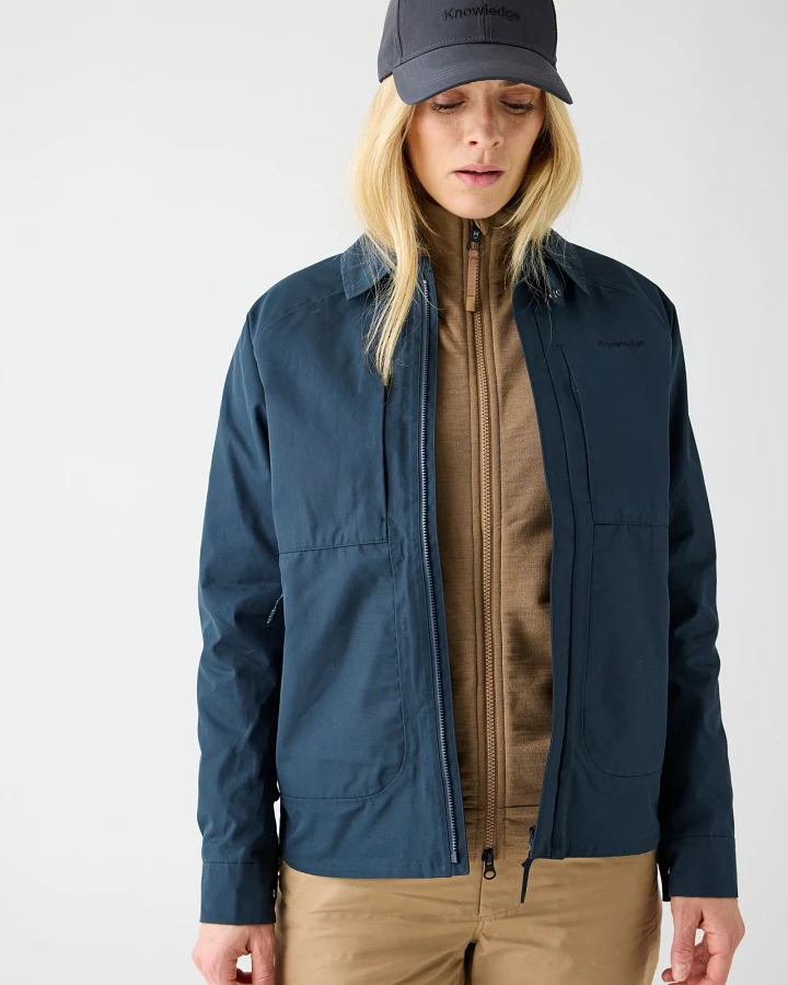 KnowledgeCotton Apparel Damen vegan Jacke Vent Canvas 200 Total Eclipse