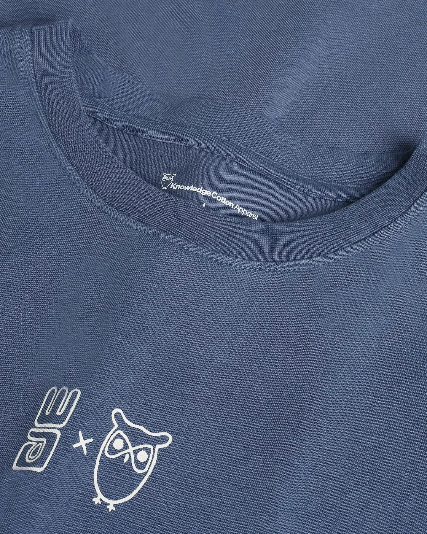 KnowledgeCotton Apparel Herren vegan T-Shirt Herren Wasser Ist Leben Vintage Indigo – Ansicht 2