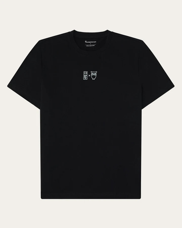 KnowledgeCotton Apparel Herren vegan T-Shirt Herren Wasser Ist Leben Black Jet