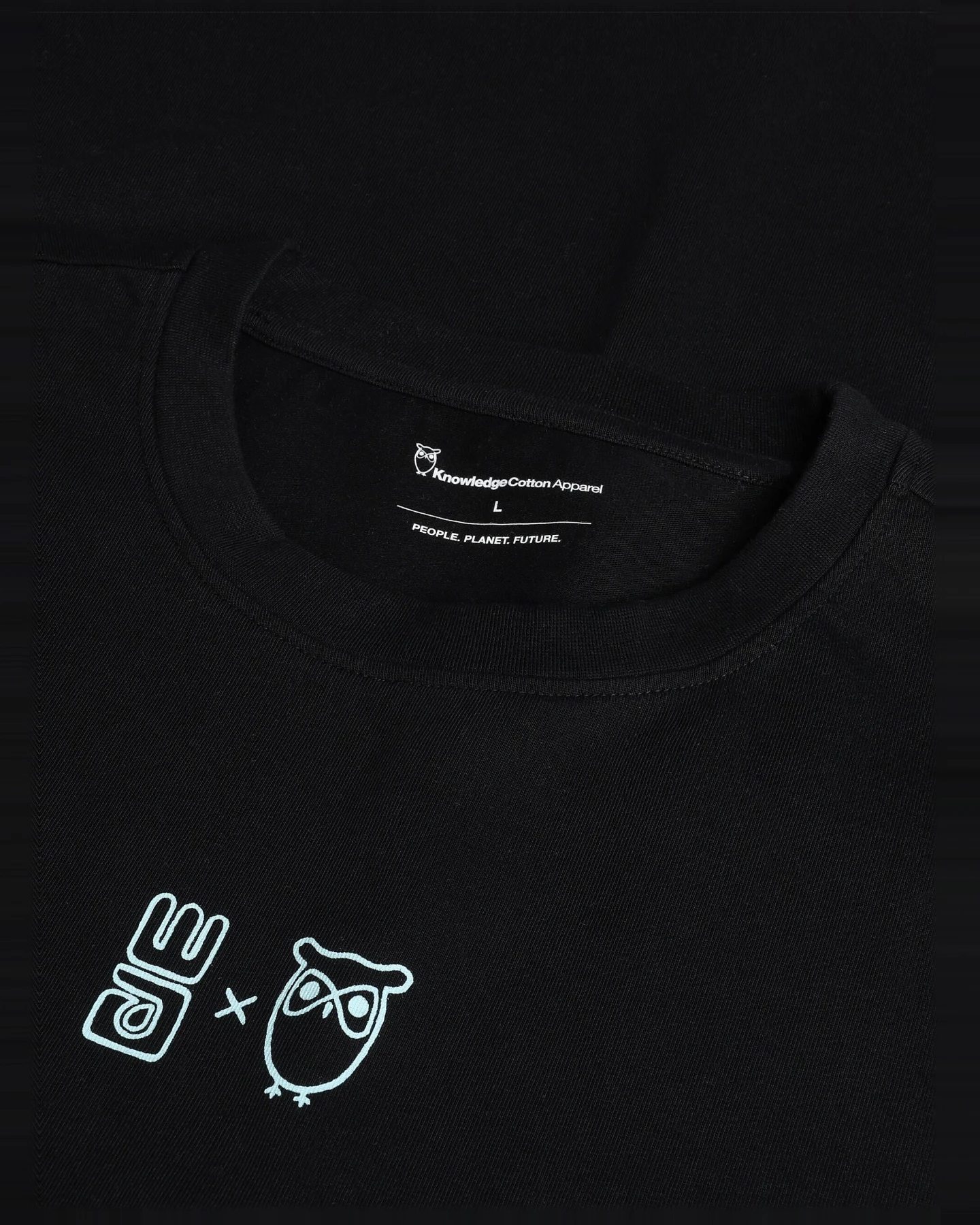 KnowledgeCotton Apparel Herren vegan T-Shirt Herren Wasser Ist Leben Black Jet – Ansicht 2