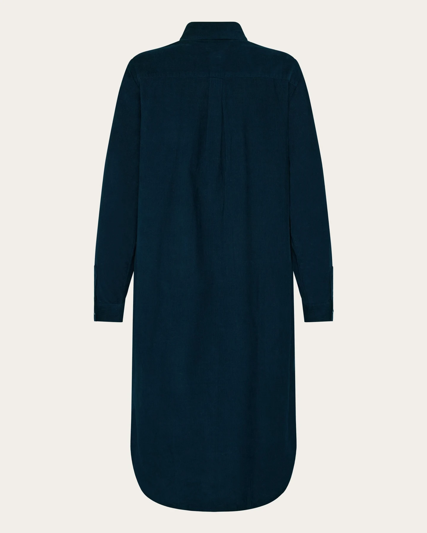 KnowledgeCotton Apparel Damen vegan Hemd Kleid Kord Total Eclipse – Ansicht 2