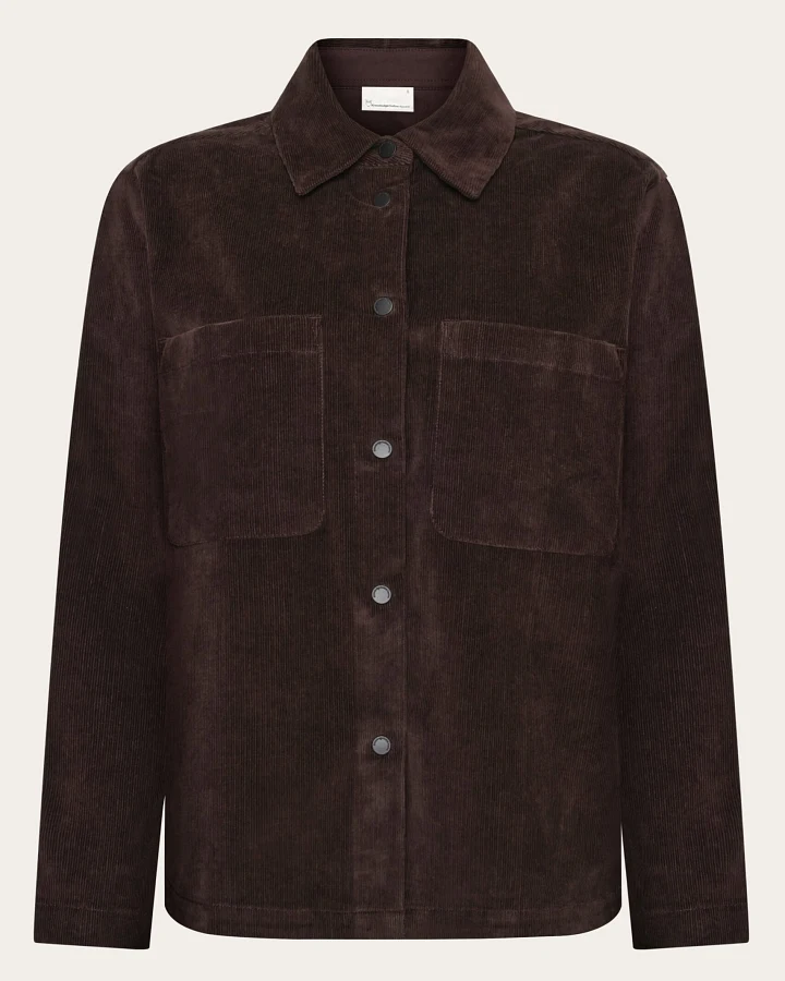 KnowledgeCotton Apparel Damen vegan Overshirt Damen Corduroy Chocolate Torte