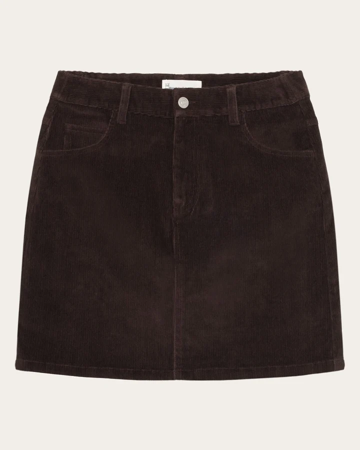 KnowledgeCotton Apparel Damen vegan Rock Corduroy Schokoladentorte