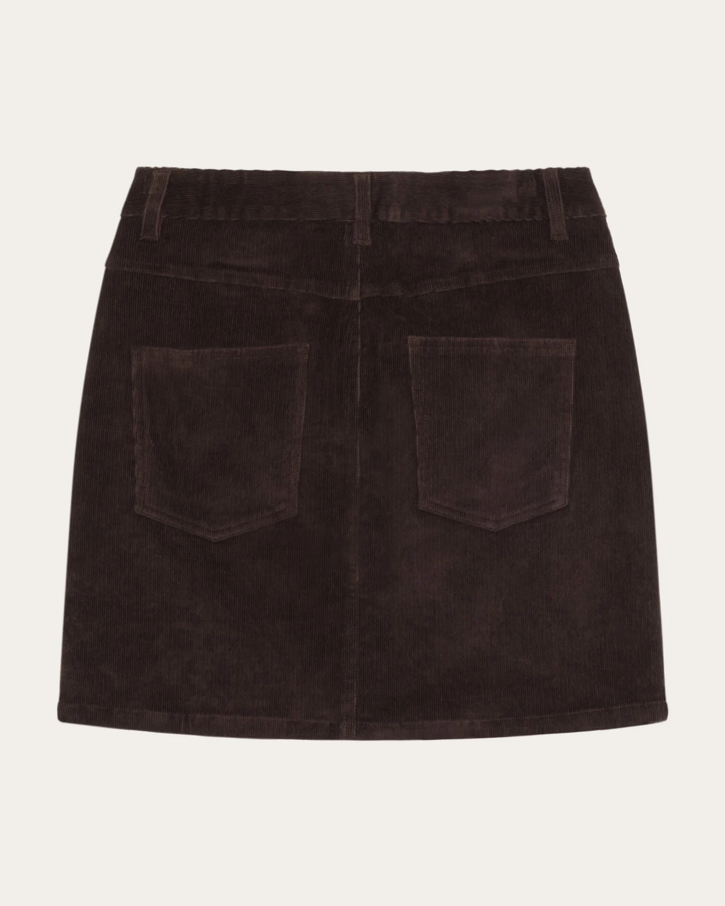 KnowledgeCotton Apparel Damen vegan Rock Corduroy Schokoladentorte – Ansicht 2