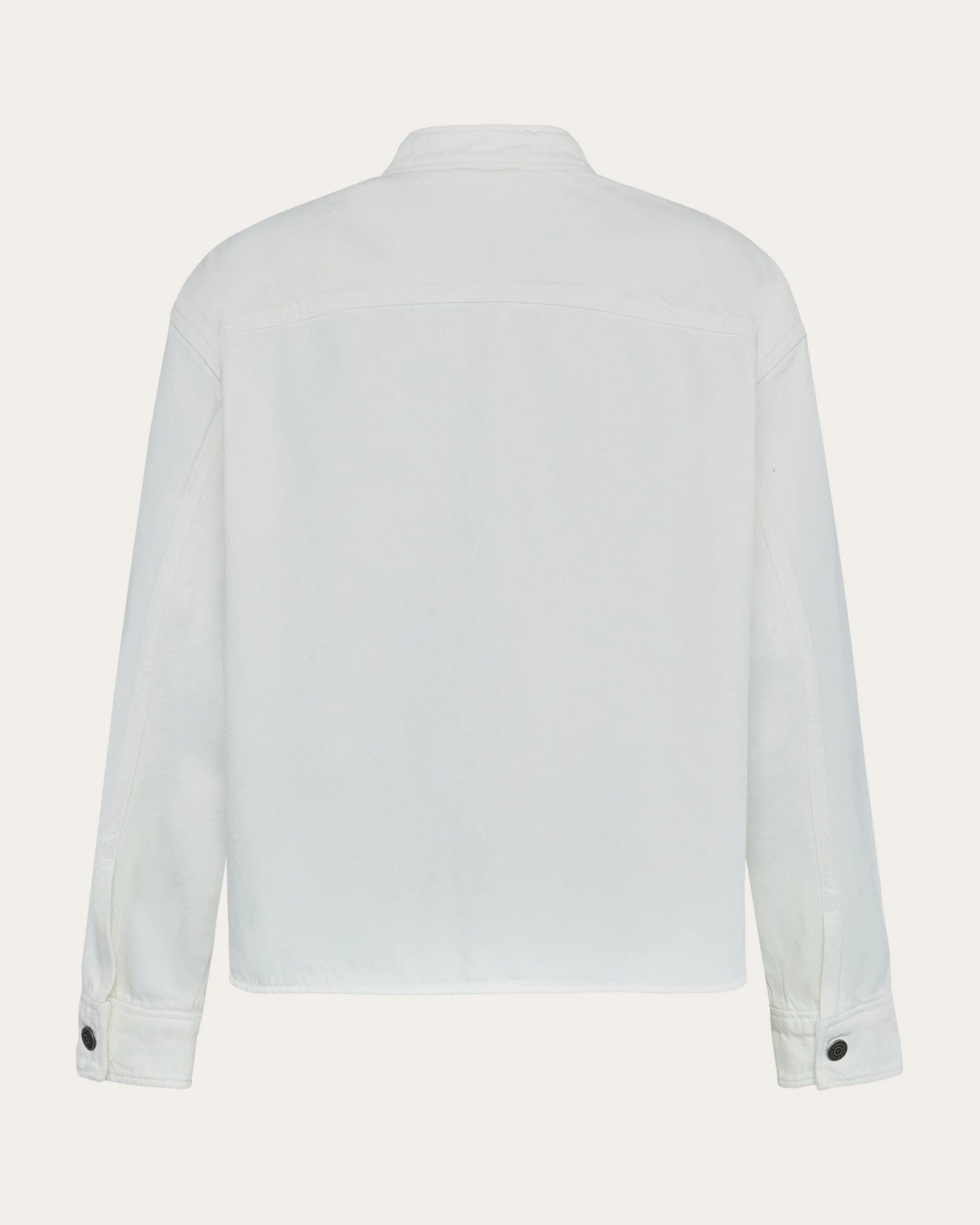 KnowledgeCotton Apparel Damen vegan Overshirt Damen Twill Egret Weiß – Ansicht 2