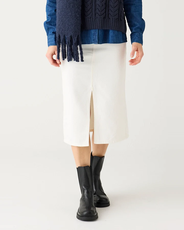 KnowledgeCotton Apparel Damen vegan Rock Twill Egret Weiß