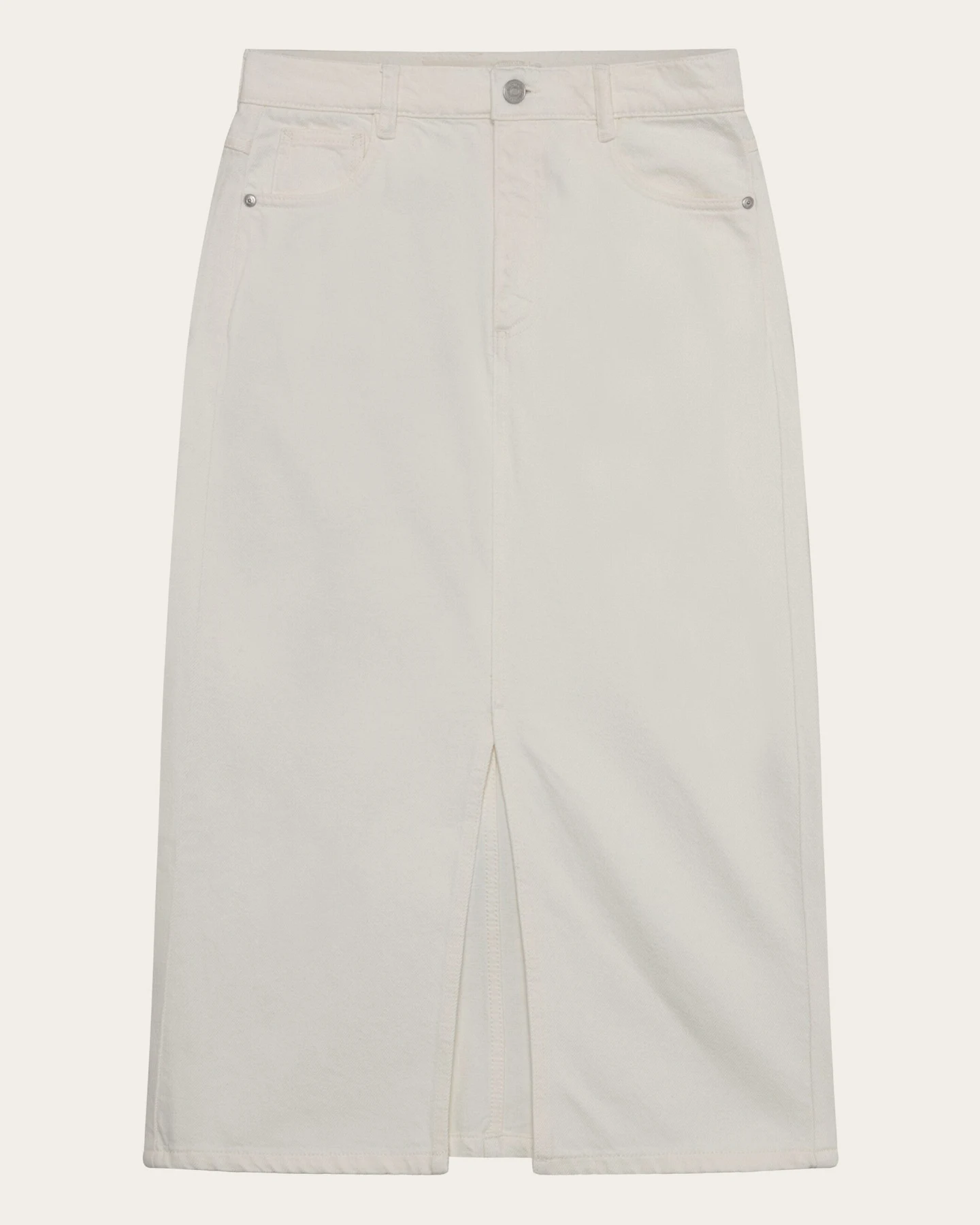 KnowledgeCotton Apparel Damen vegan Rock Twill Egret Weiß – Ansicht 2