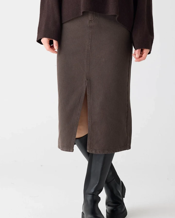 KnowledgeCotton Apparel Damen vegan Rock Twill Schokoladentorte
