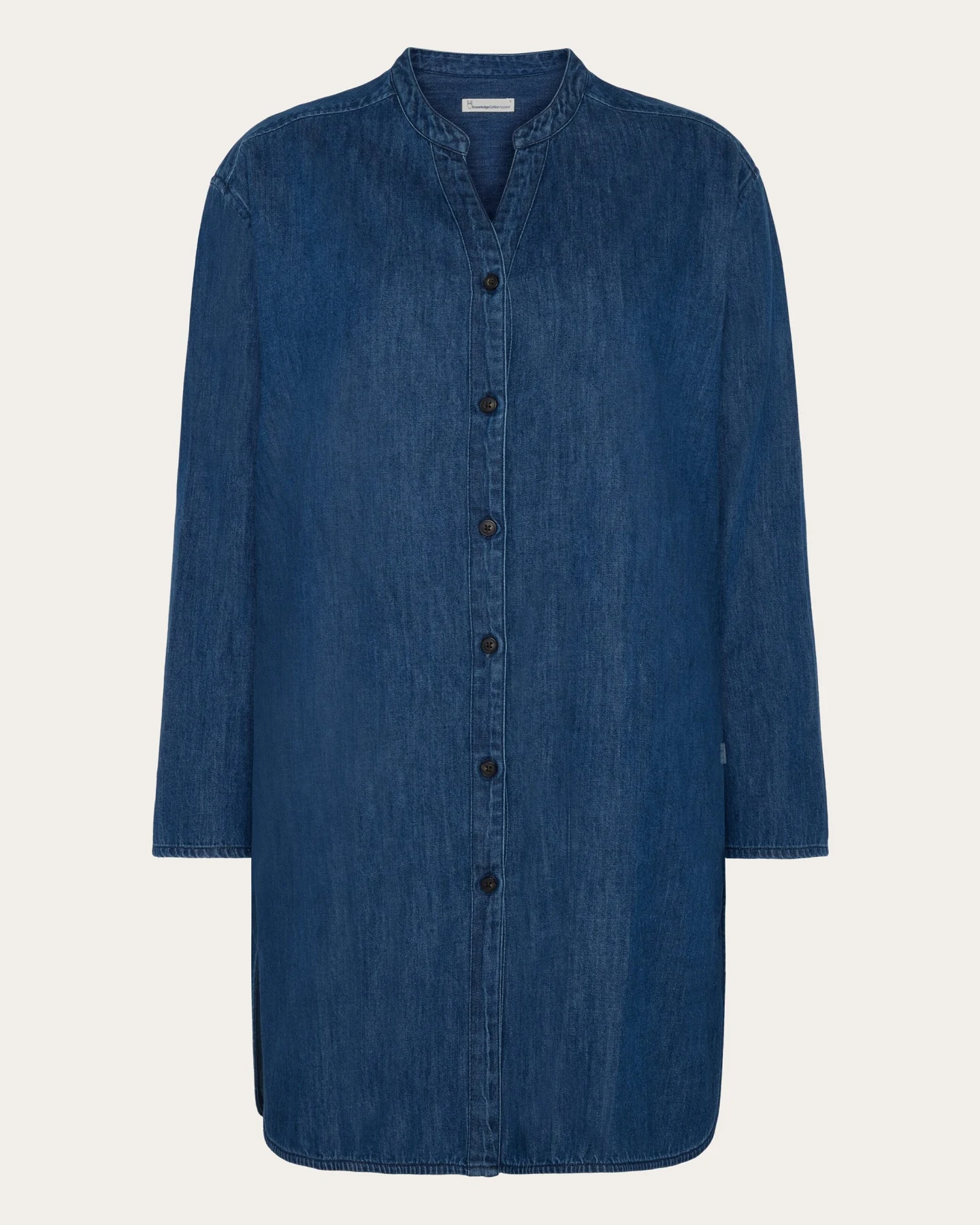 KnowledgeCotton Apparel Damen vegan Denim Shirt Dunkelblau – Ansicht 2