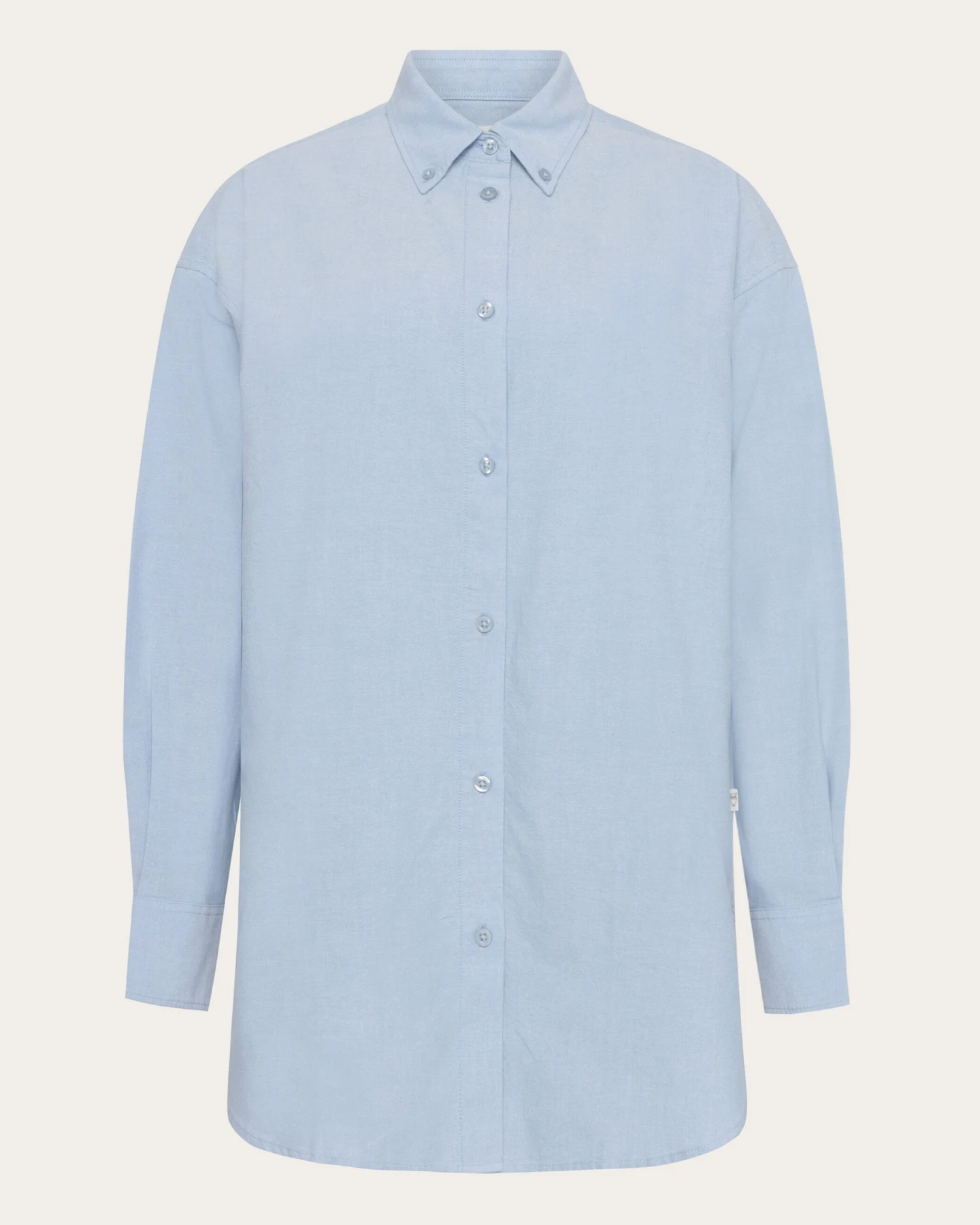 KnowledgeCotton Apparel Damen vegan Hemd Flanell Entspannt Gletschersee Hellblau – Ansicht 2