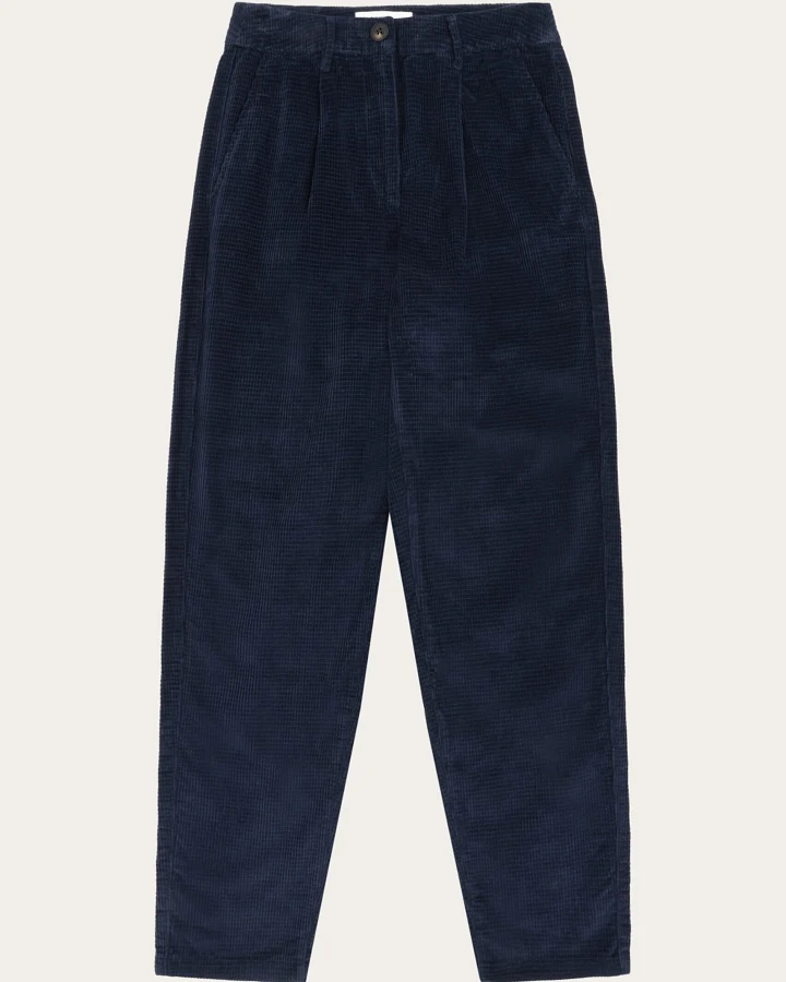 KnowledgeCotton Apparel Damen vegan Hose Damen Chloe Corduroy Night Sky